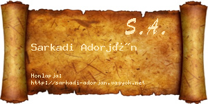 Sarkadi Adorján névjegykártya